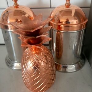 Copper accented kitchen items